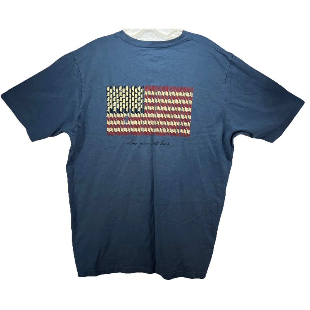 SOUTHERN POINT CO. T‎ Shirt Blue USA Flag "Show Your State Lines" Mississippi XL